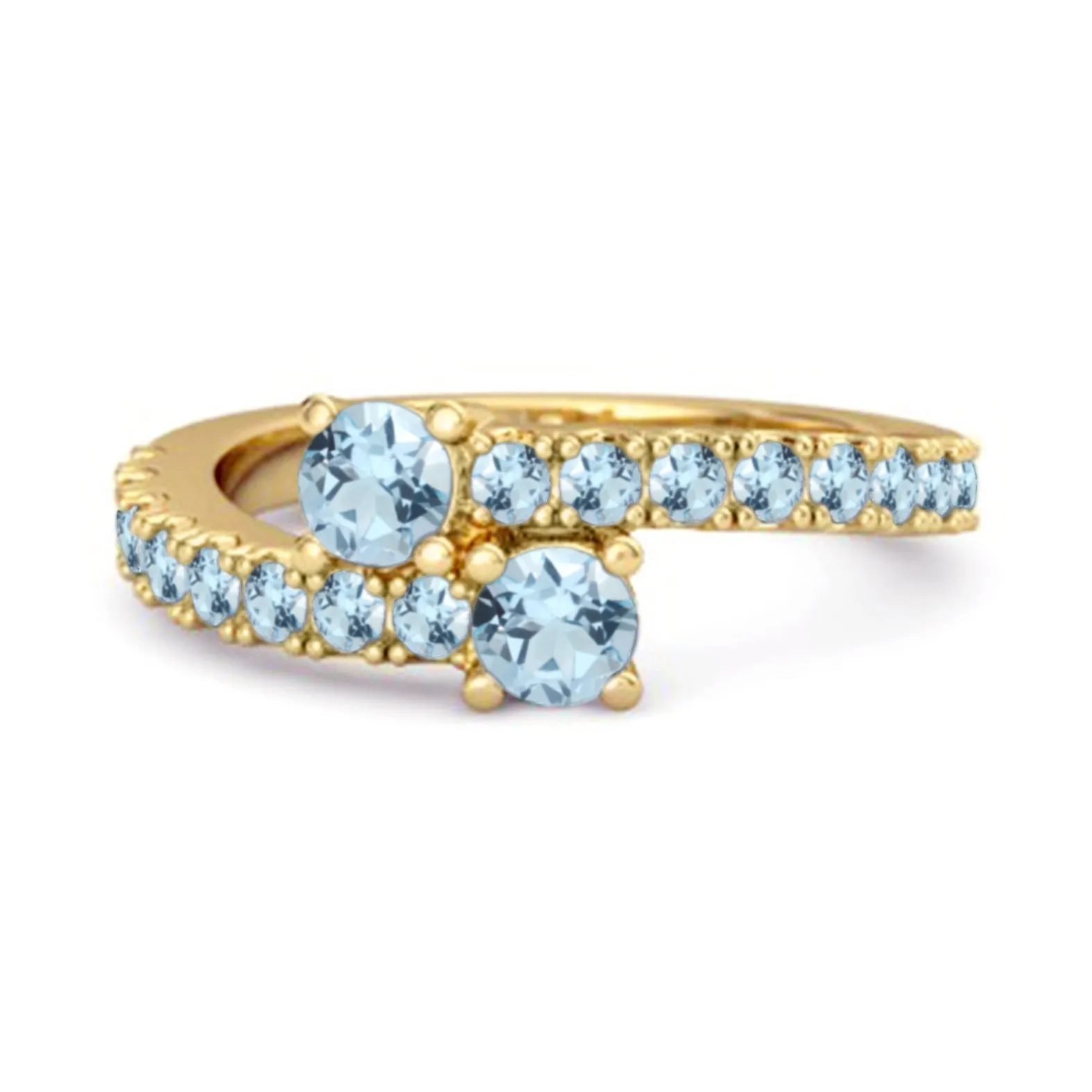 Classic Blue Topaz 925 Sterling Silver Split Shank Bridal Ring