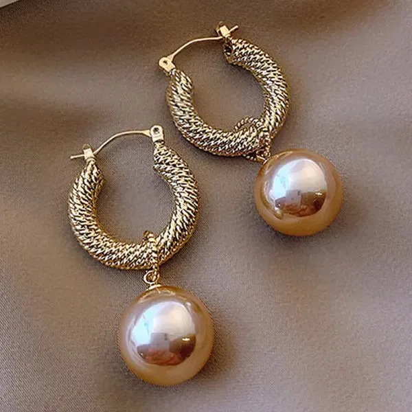 Classic Elegant Imitation Pearl Dangle Earrings For Women Crystal Long Tassel Exquisite Drop Earring Wedding Jewelry