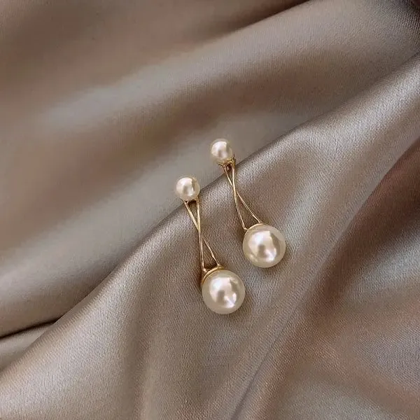 Classic Elegant Imitation Pearl Dangle Earrings For Women Crystal Long Tassel Exquisite Drop Earring Wedding Jewelry