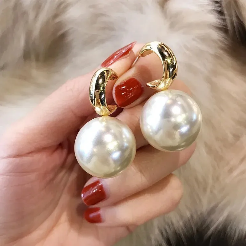 Classic Elegant Imitation Pearl Dangle Earrings For Women Crystal Long Tassel Exquisite Drop Earring Wedding Jewelry