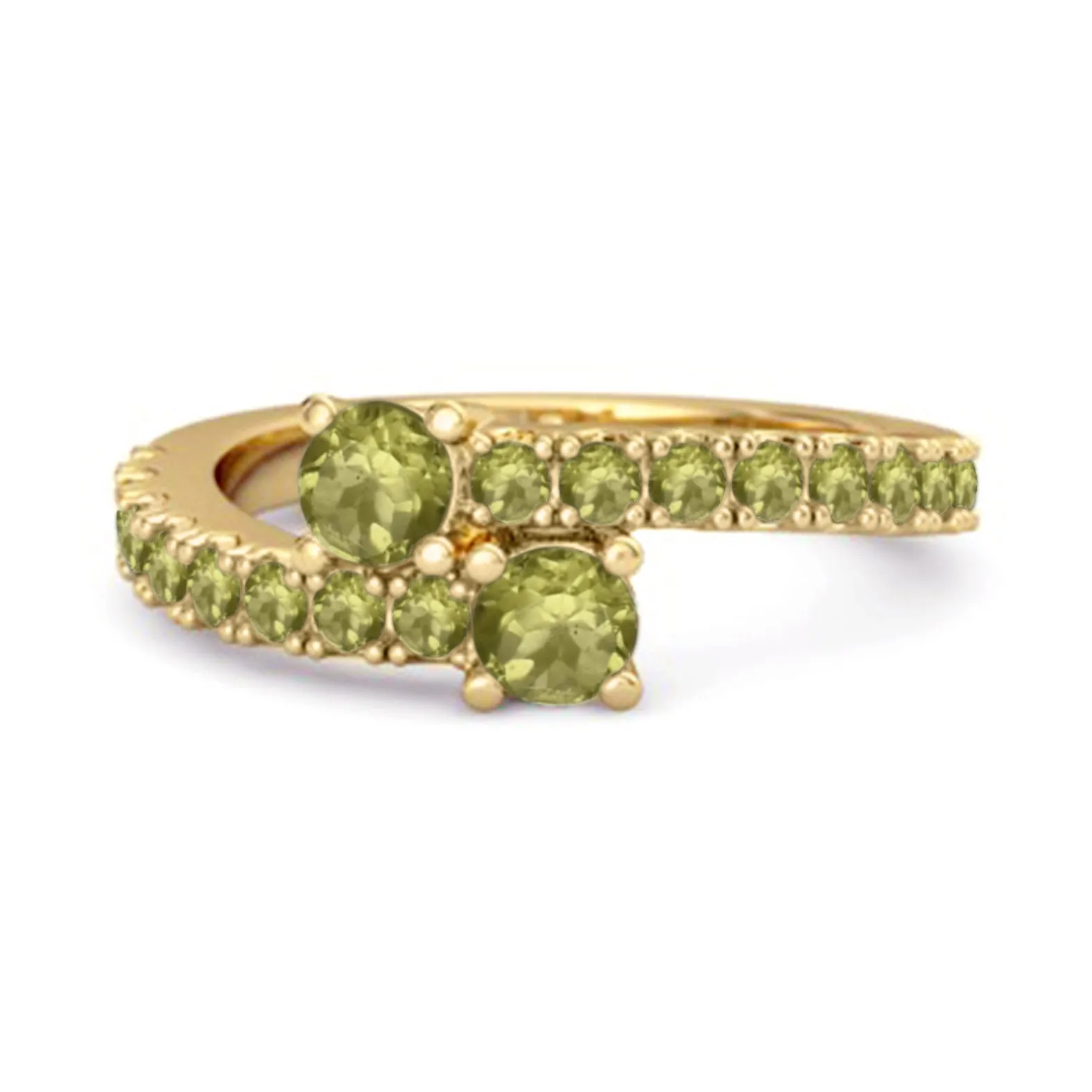 Classic Peridot 925 Sterling Silver Split Shank Bridal Ring
