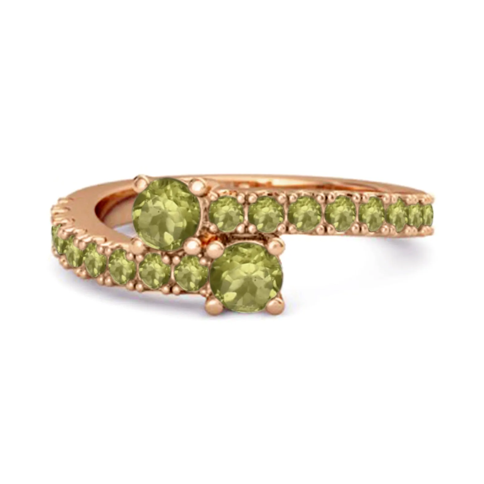 Classic Peridot 925 Sterling Silver Split Shank Bridal Ring