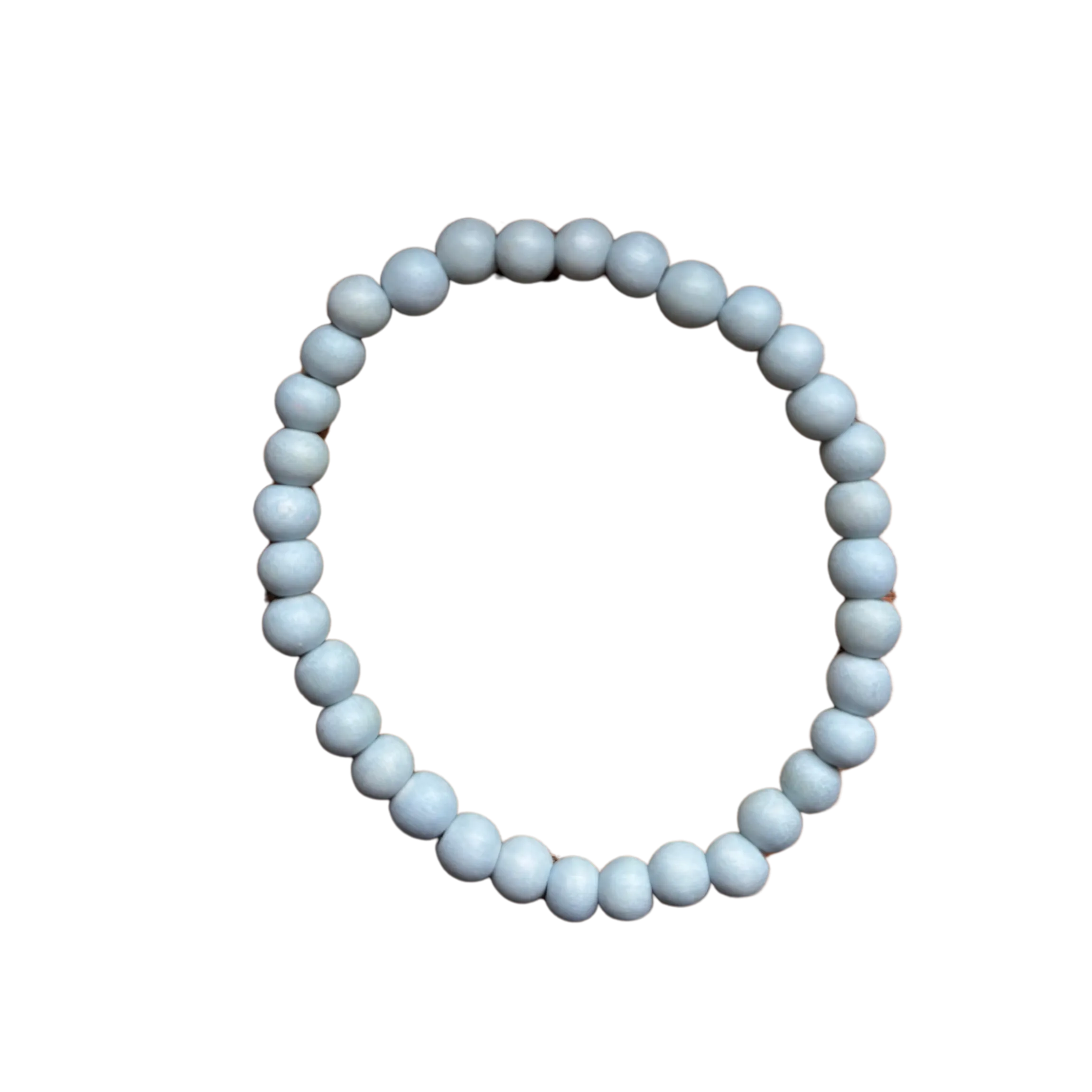 Cloudy Sky Blue Wood 6mm Bracelet