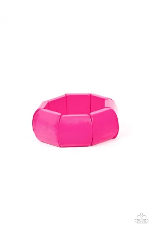 Coconut Cove - Pink - Wooden Paparazzi Stretchy Bracelet