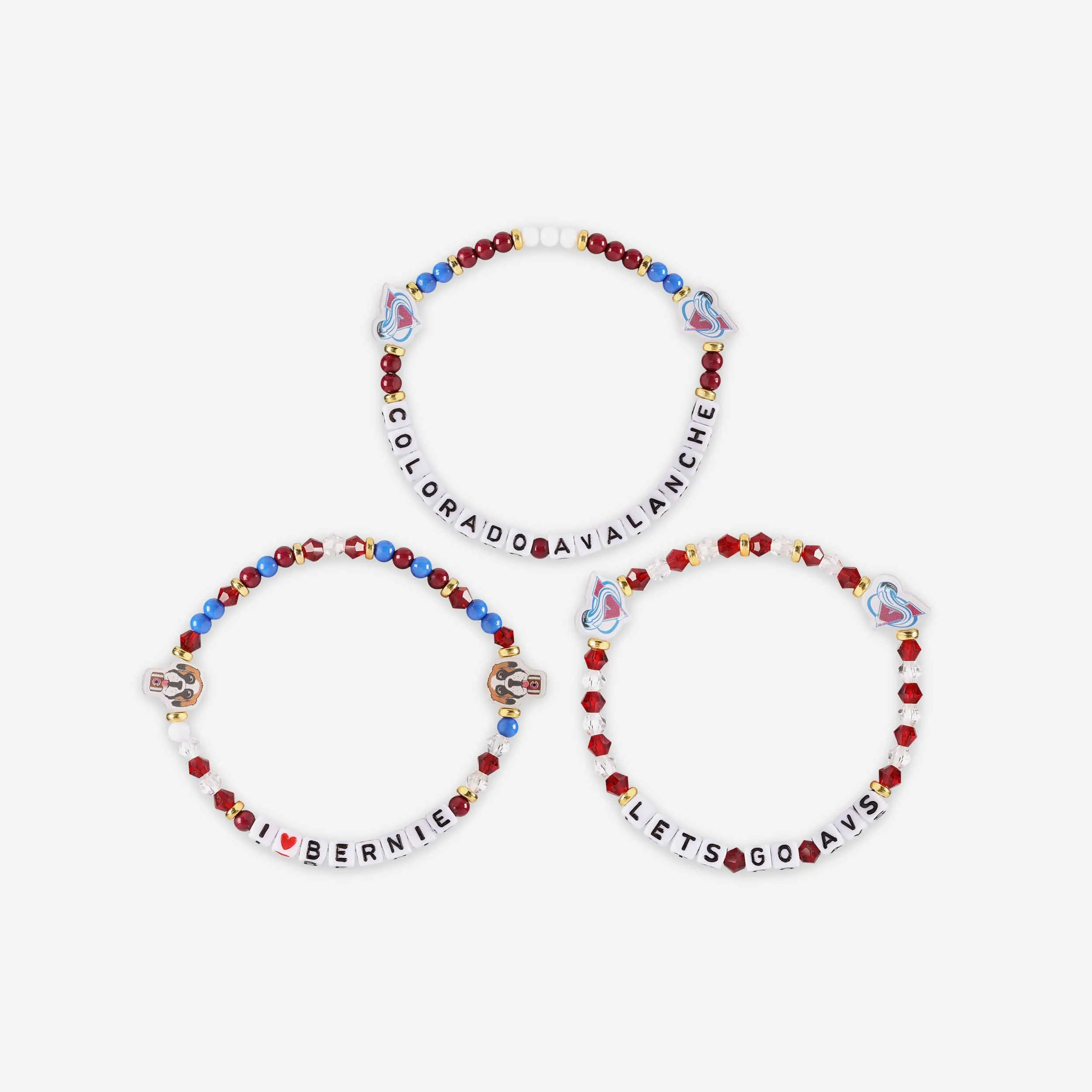Colorado Avalanche 3 Pack Friendship Bracelet