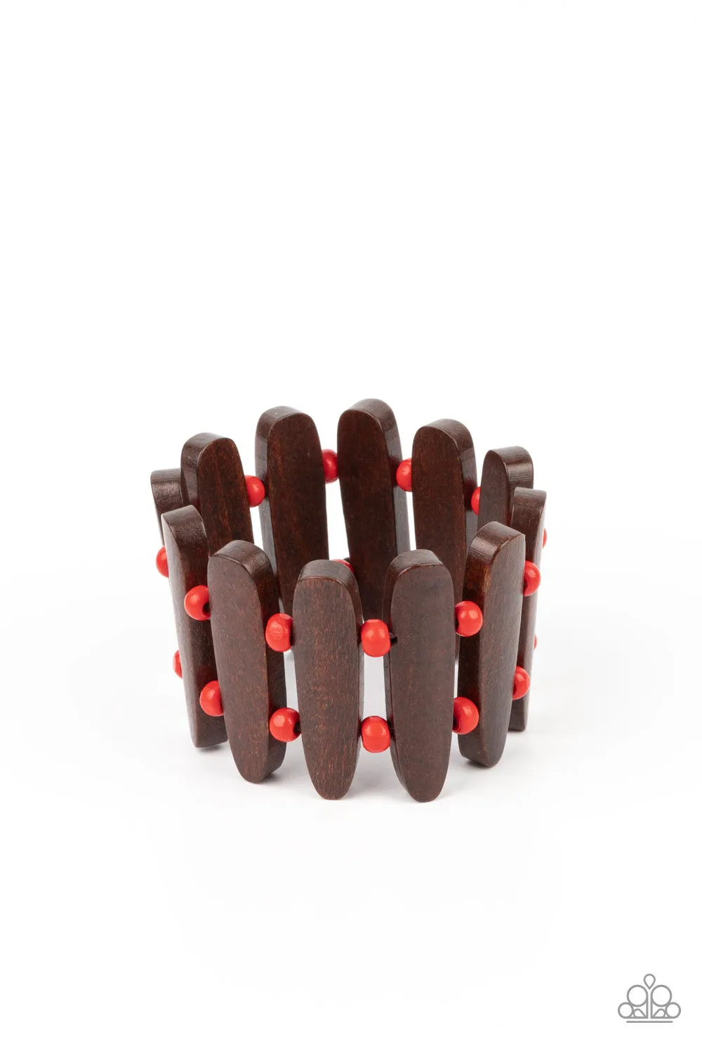 Coronado Cabana - Red (Brown Wood) Bracelet