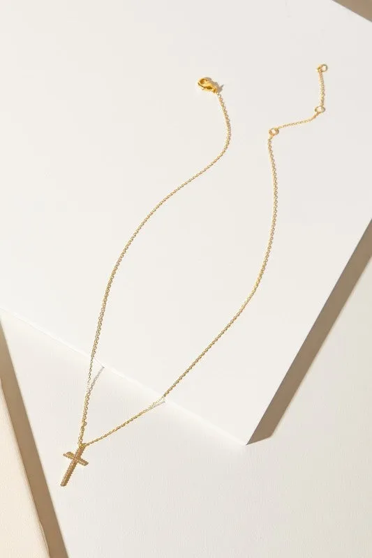 Cross Pendant Short Necklace
