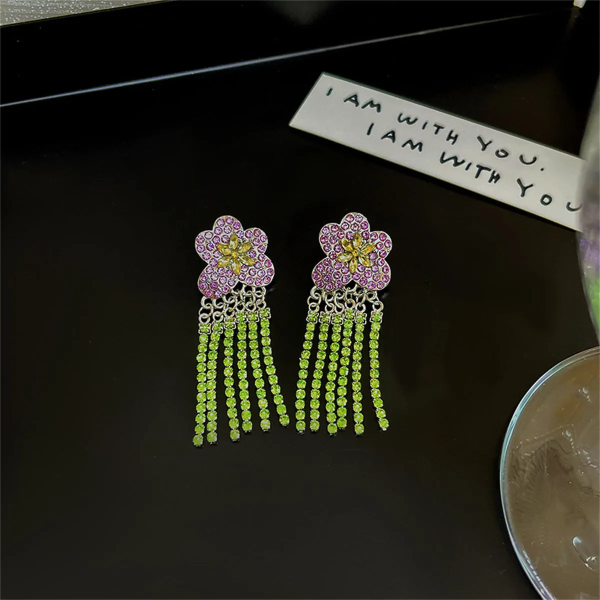 Crystal & Cubic Zirconia Silver-Plated Flower Tassel Drop Earrings