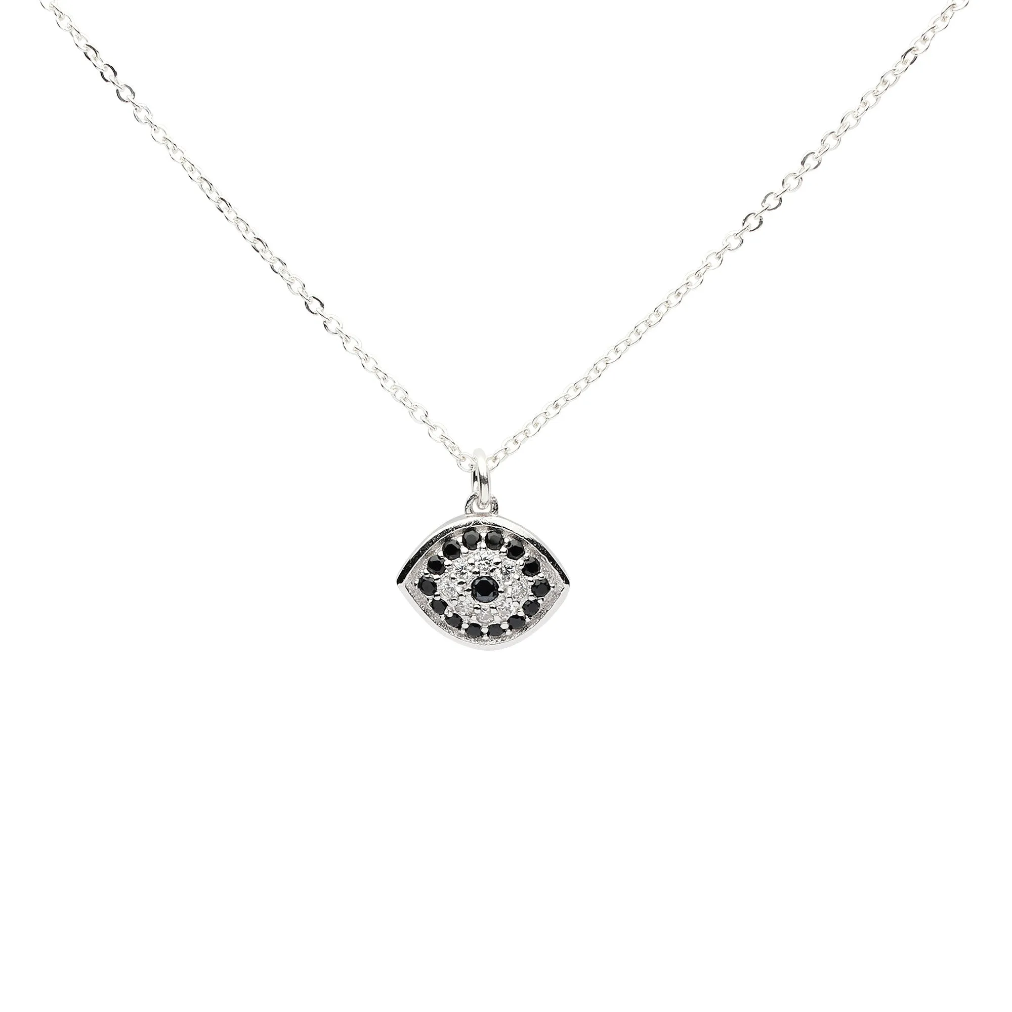 CZ Black Evil Eye Necklace