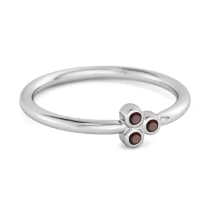 Dainty 0.20 Cts Garnet 925 Sterling Silver Tiny Ring Gift For Her