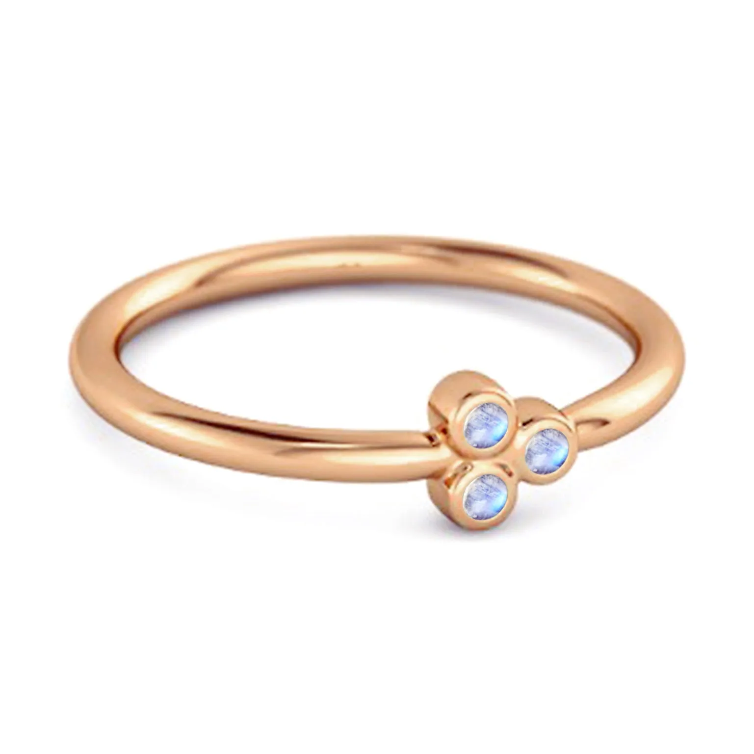 Dainty 0.20 Cts Moonstone 925 Sterling Silver Tiny Ring Gift For Her