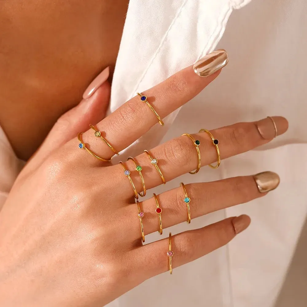 Dainty Birthstone Ring