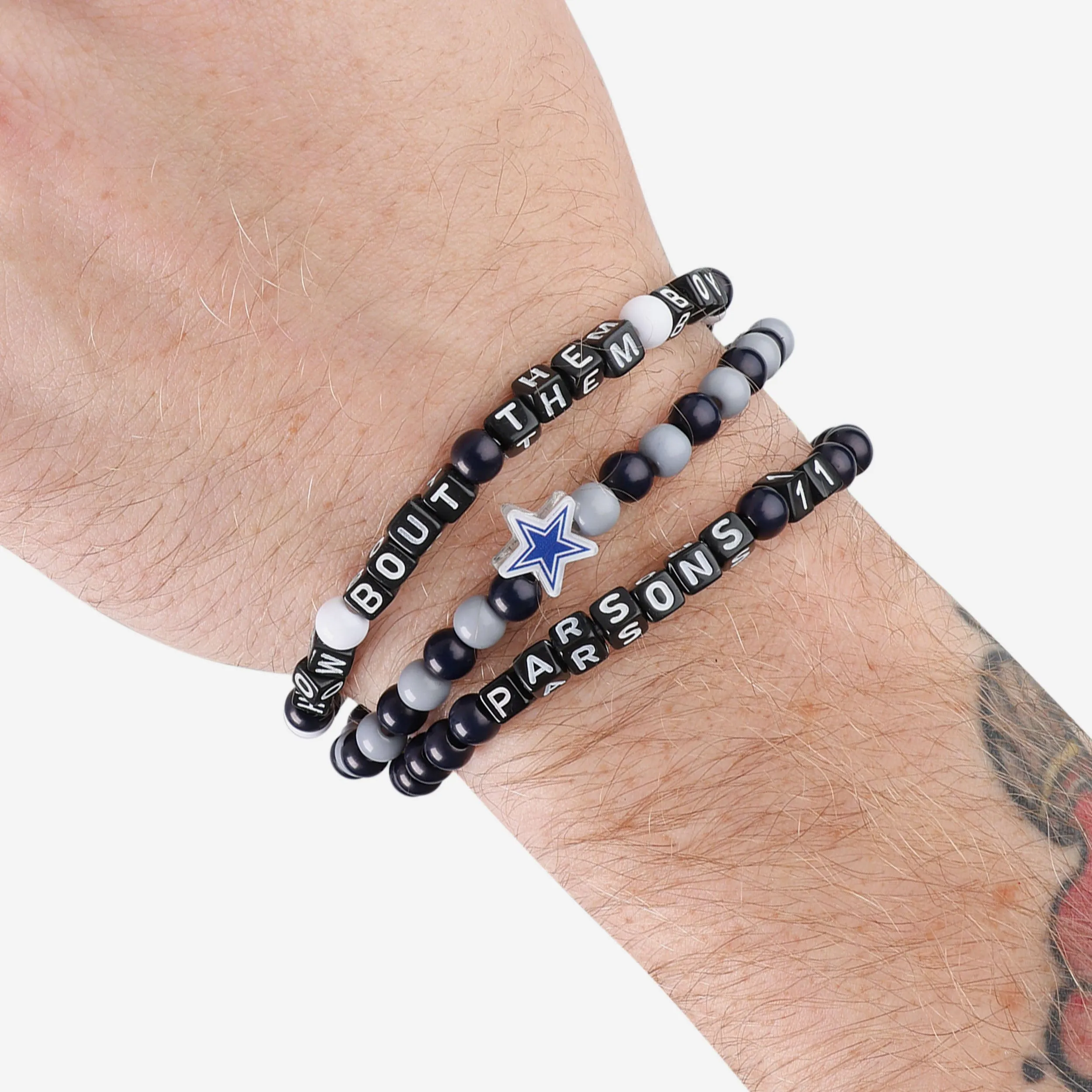 Dak Prescott & Micah Parsons Dallas Cowboys 3 Pack Player Beaded Friendship Bracelet
