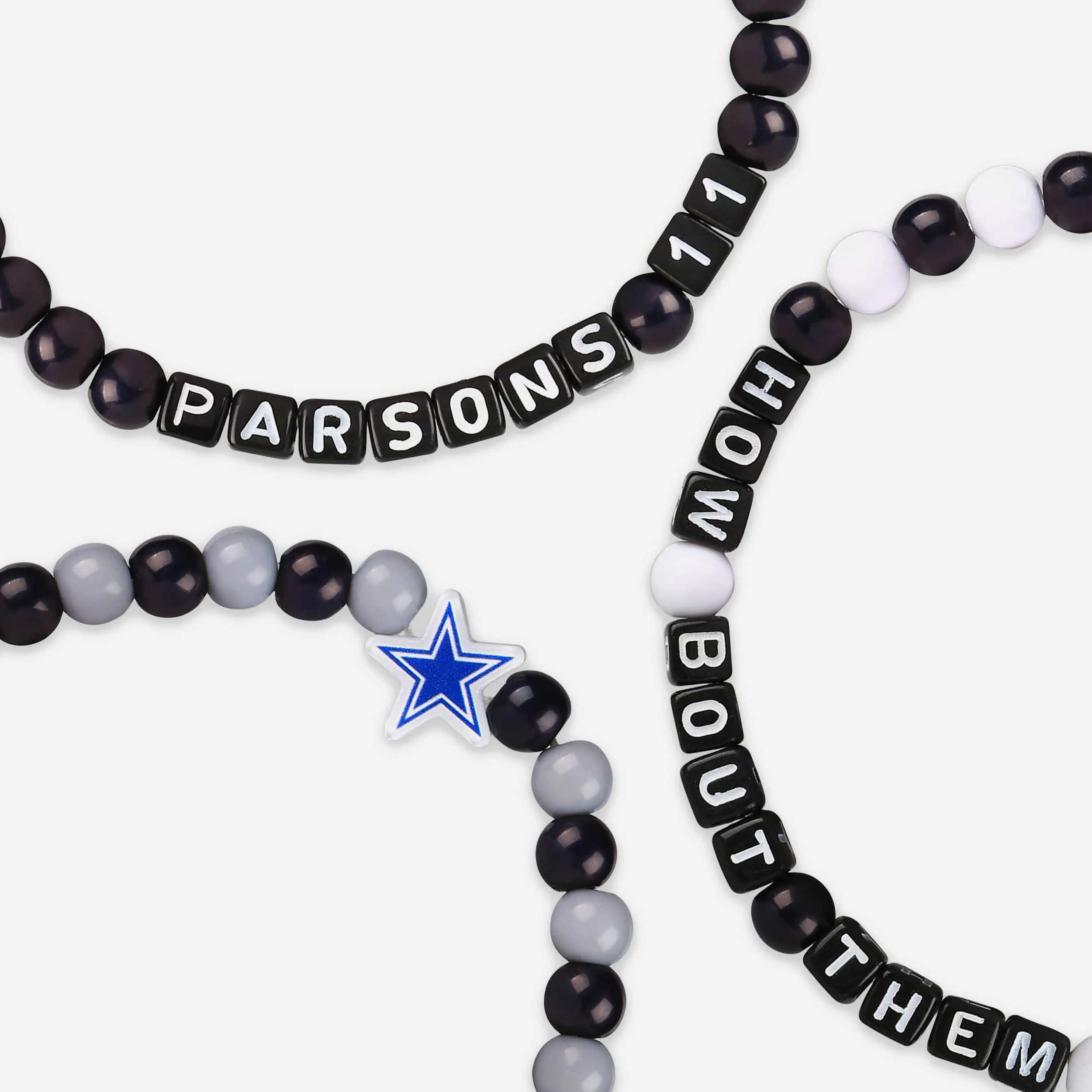 Dak Prescott & Micah Parsons Dallas Cowboys 3 Pack Player Beaded Friendship Bracelet