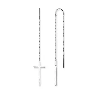Dangle Cross Diamond Earrings