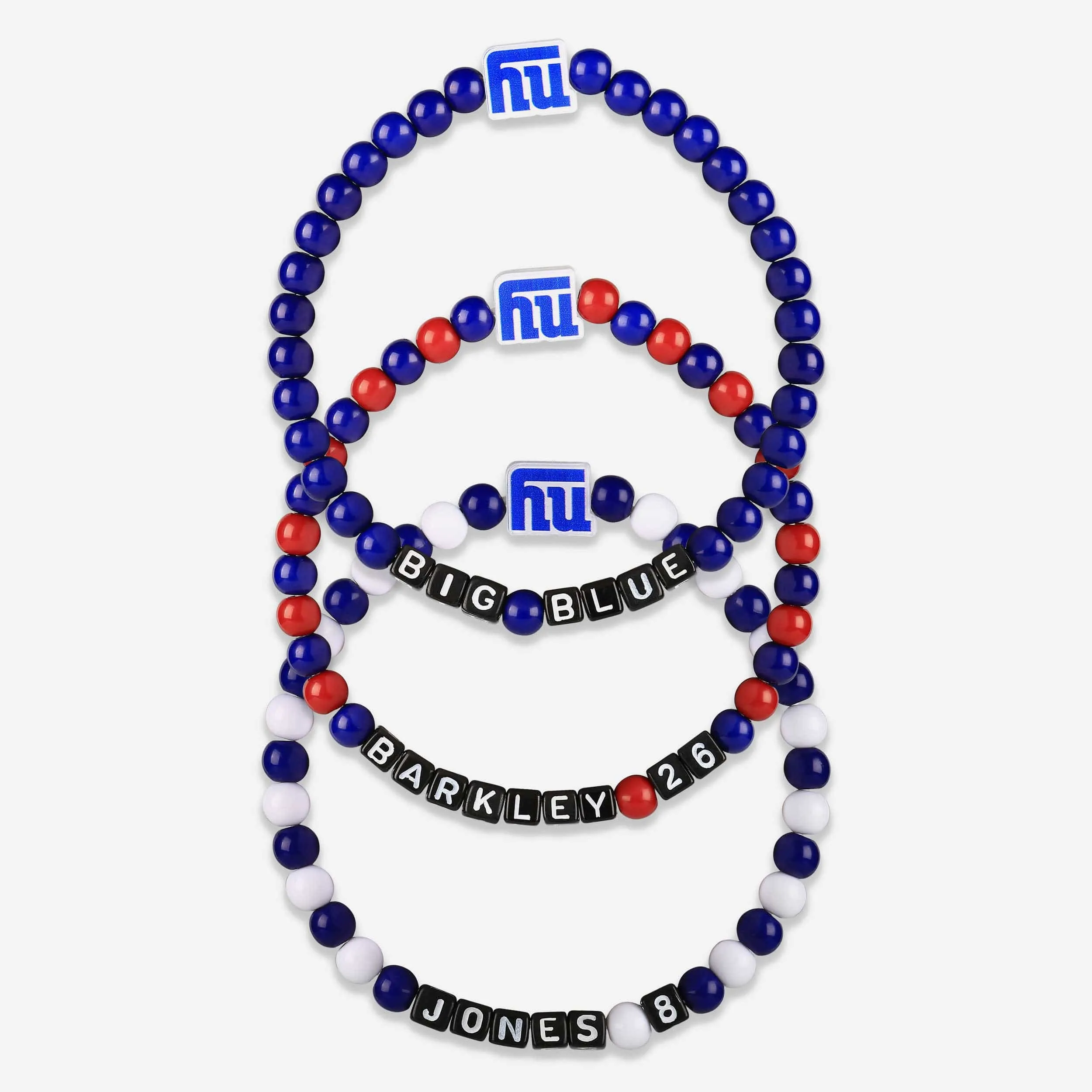 Daniel Jones & Saquon Barkley New York Giants 3 Pack Player Beaded Friendship Bracelet