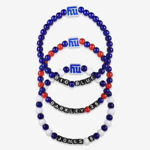 Daniel Jones & Saquon Barkley New York Giants 3 Pack Player Beaded Friendship Bracelet