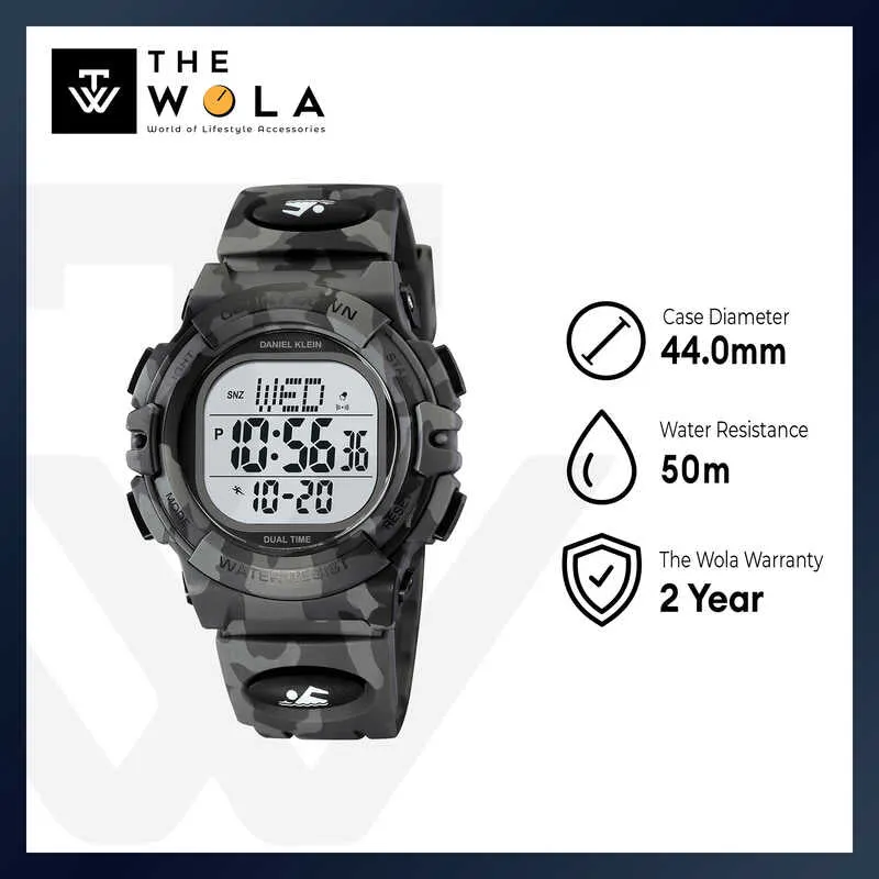 Daniel Klein Men Digital Watch DK-2164-5 Gray Resin Strap