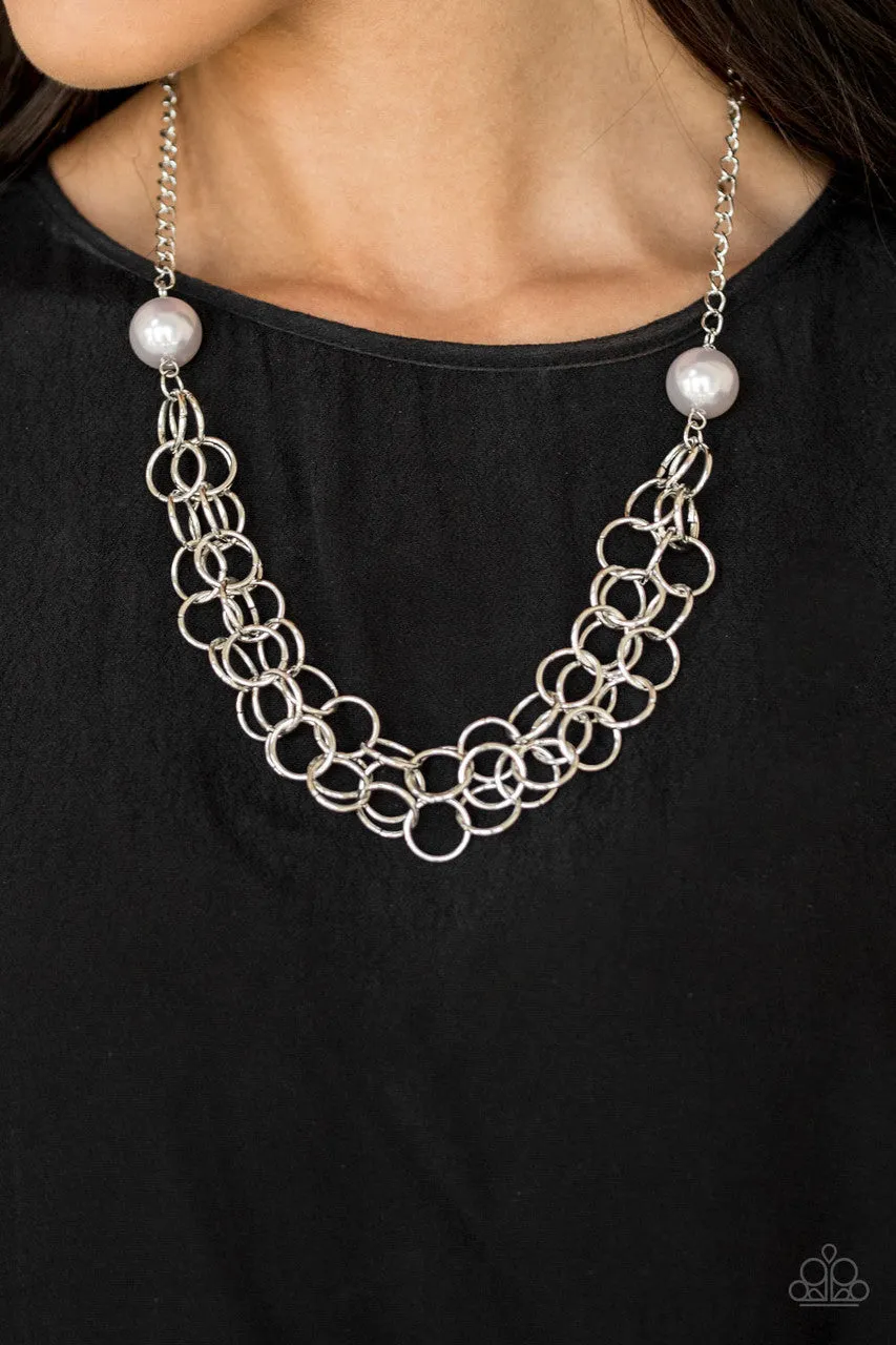 Daring Diva Silver Paparazzi Necklace
