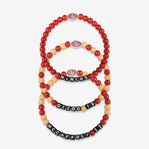 Deebo Samuel & Christian McCaffrey San Francisco 49ers 3 Pack Player Beaded Friendship Bracelet