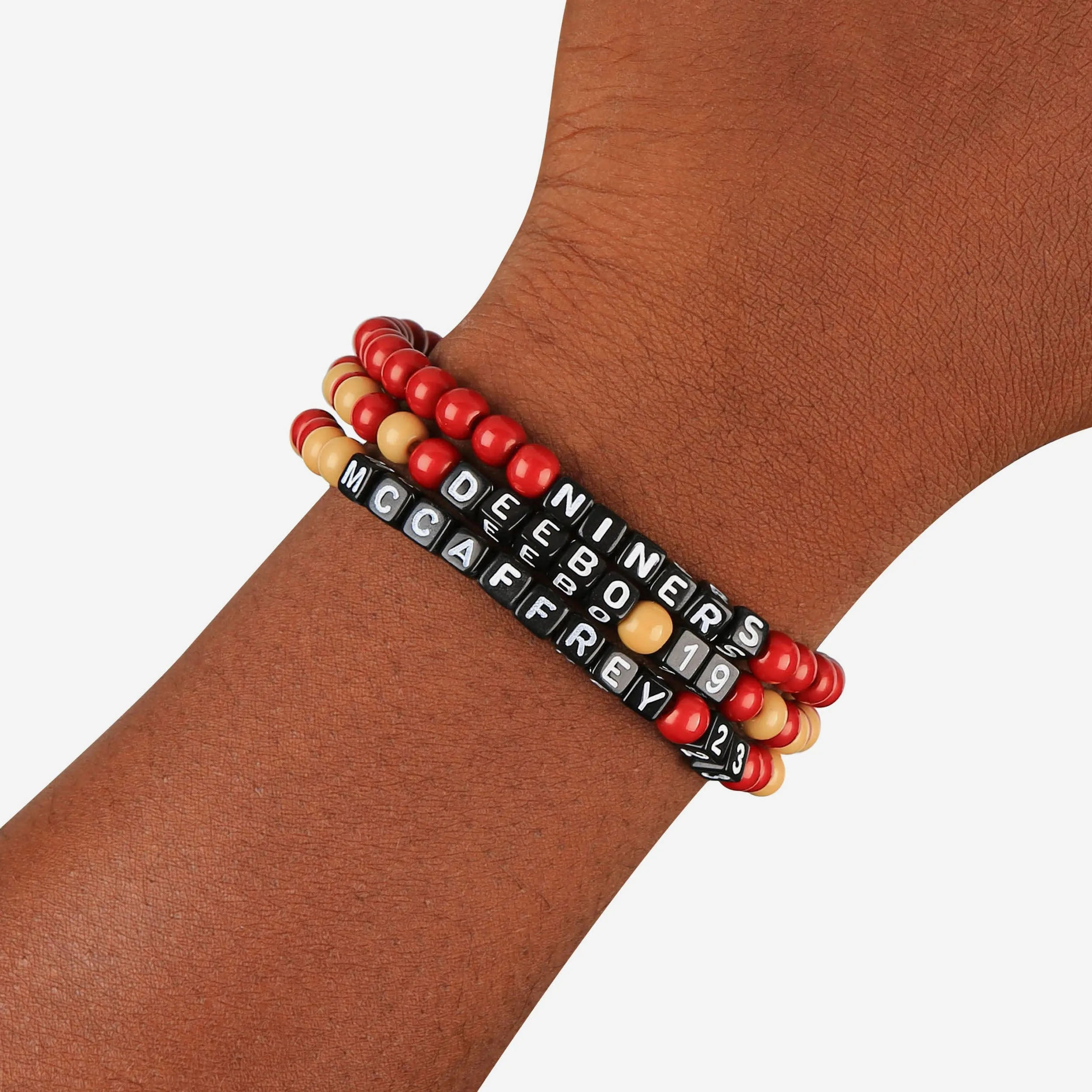 Deebo Samuel & Christian McCaffrey San Francisco 49ers 3 Pack Player Beaded Friendship Bracelet