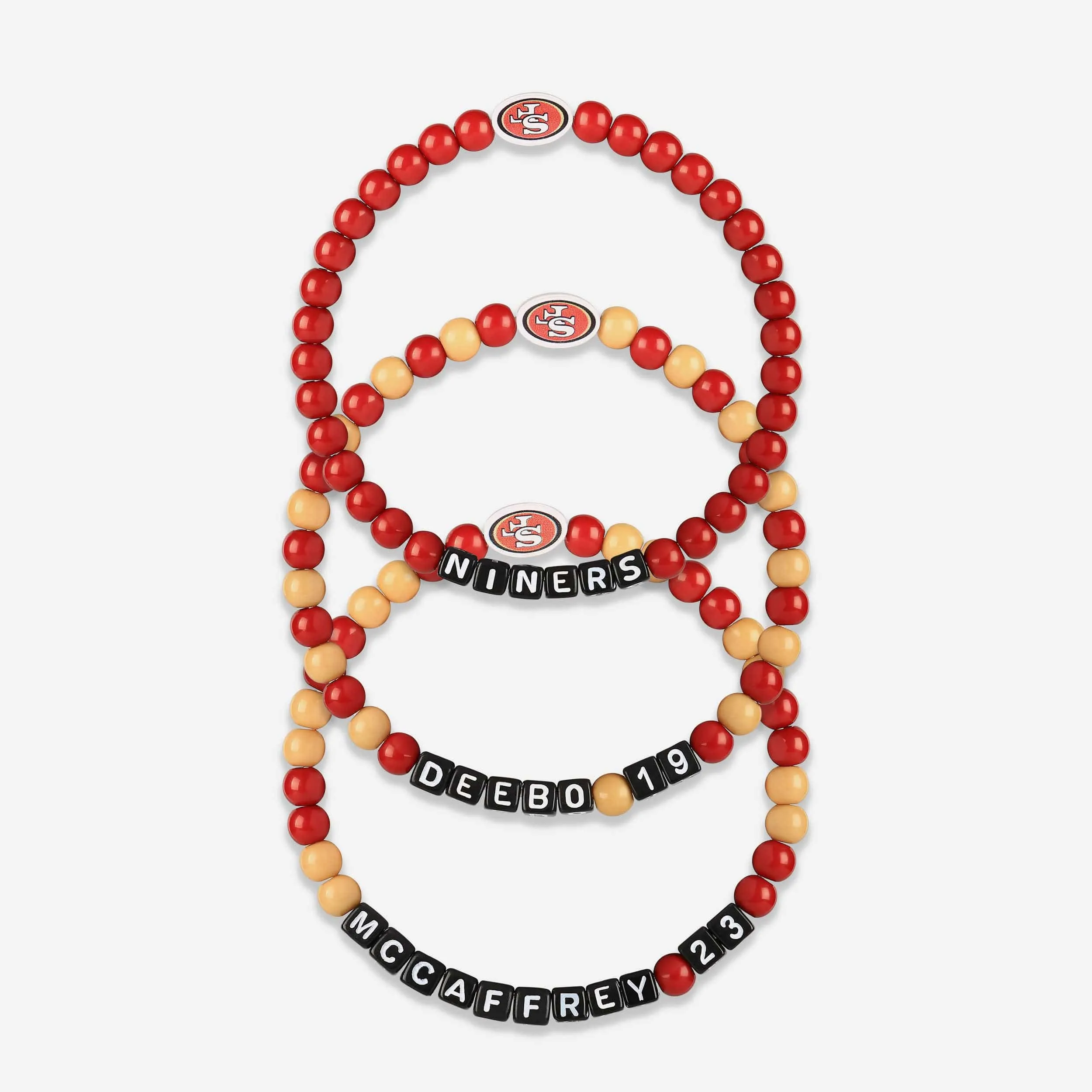 Deebo Samuel & Christian McCaffrey San Francisco 49ers 3 Pack Player Beaded Friendship Bracelet