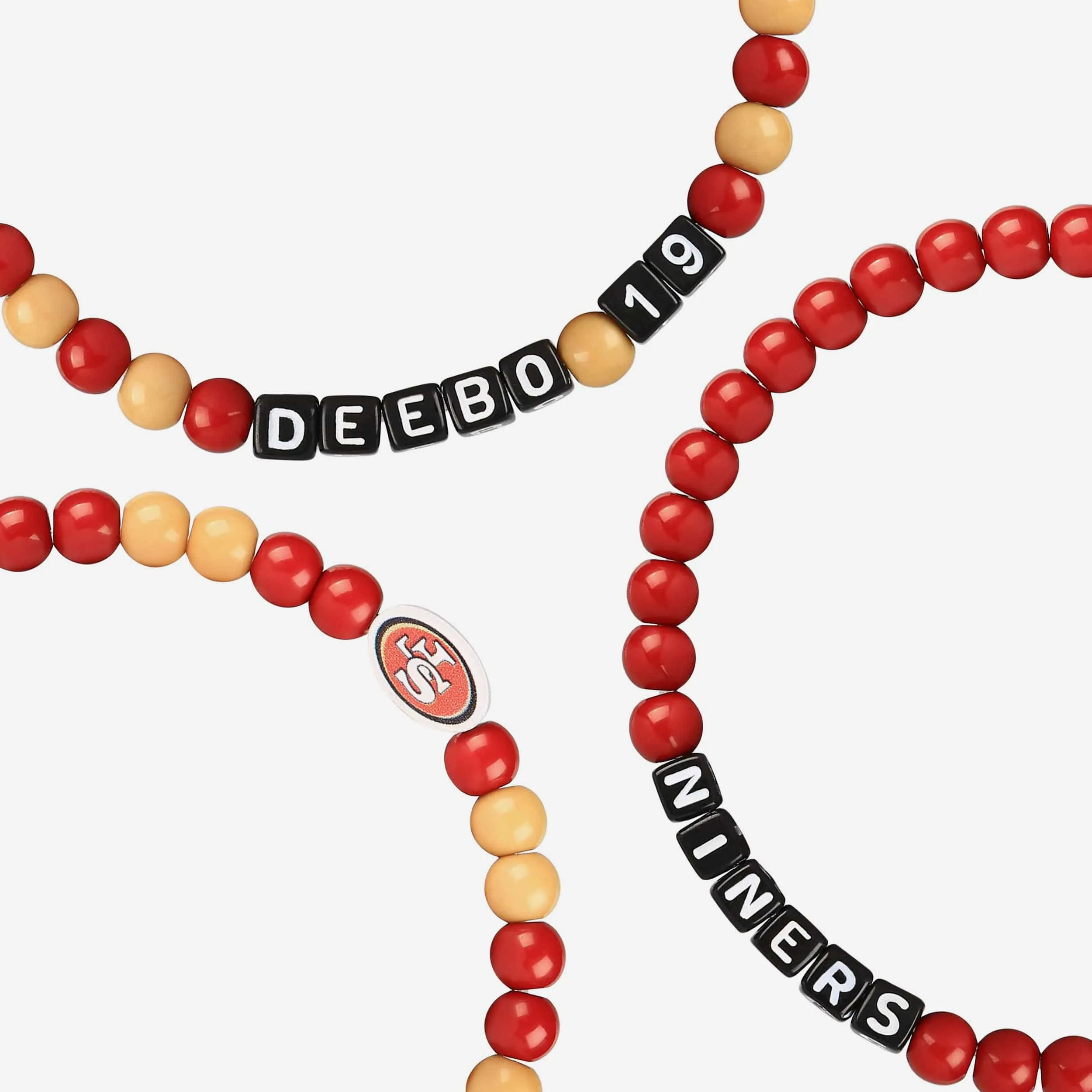Deebo Samuel & Christian McCaffrey San Francisco 49ers 3 Pack Player Beaded Friendship Bracelet