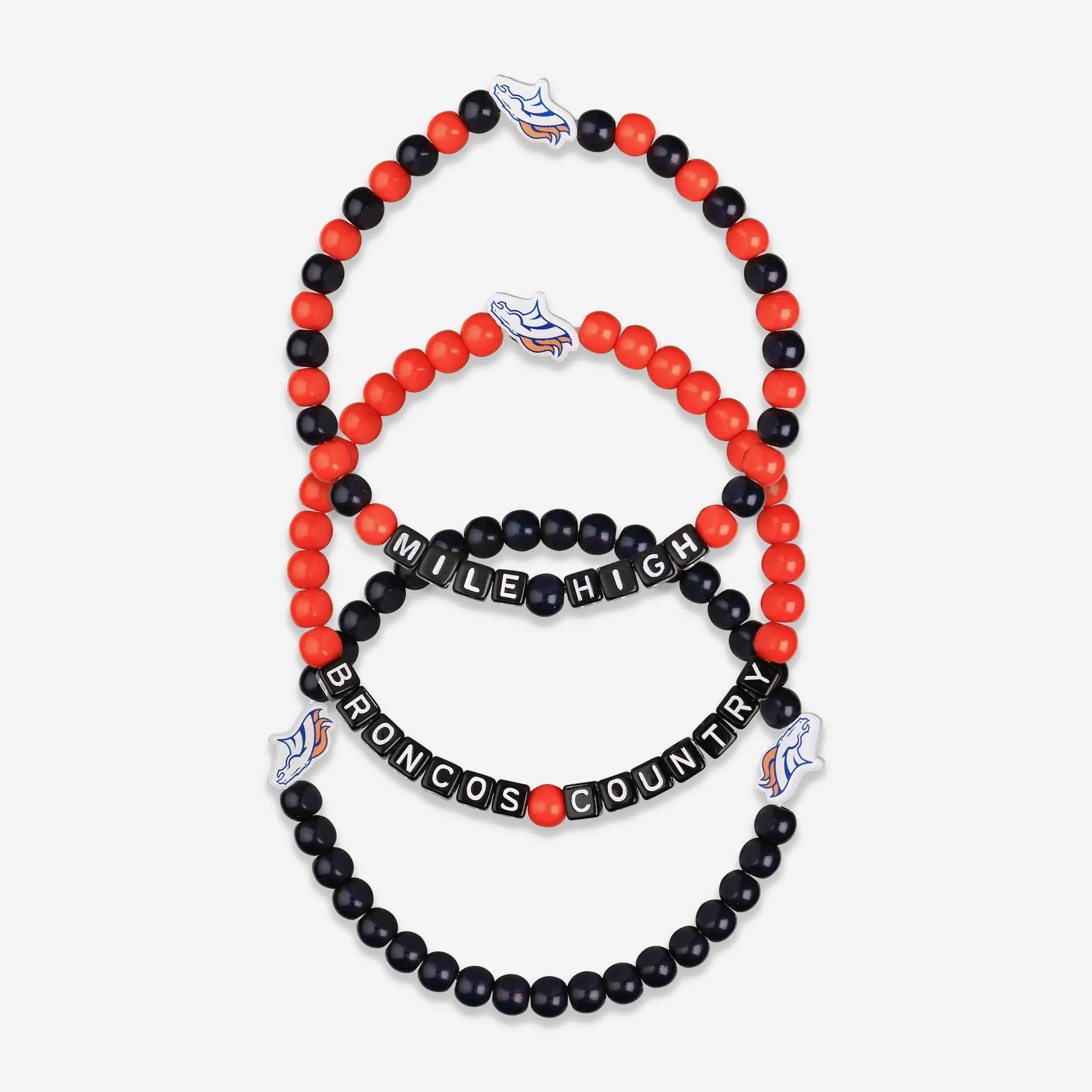 Denver Broncos 3 Pack Beaded Friendship Bracelet