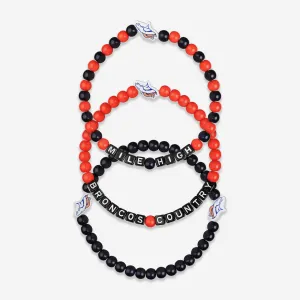 Denver Broncos 3 Pack Beaded Friendship Bracelet