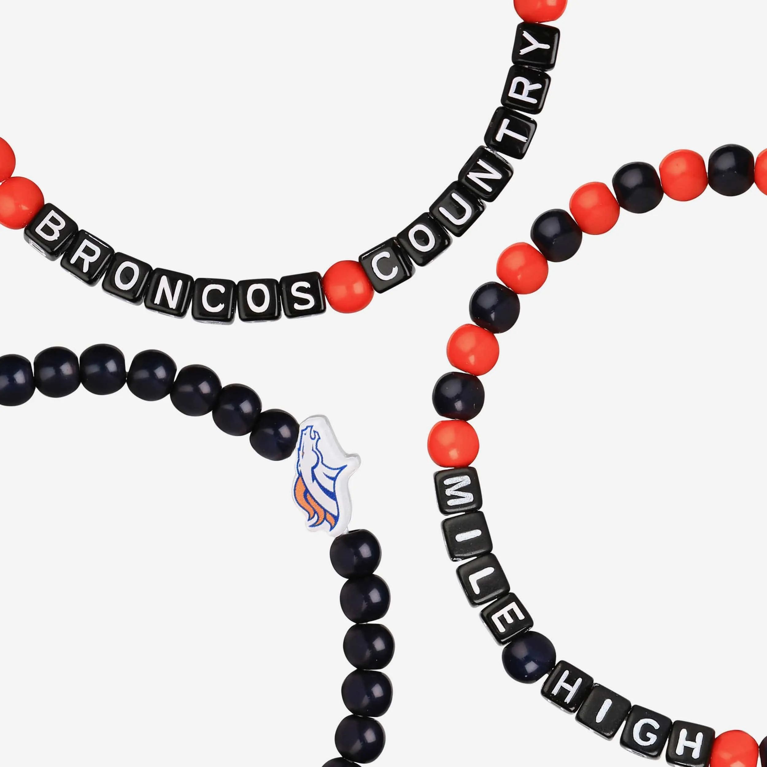 Denver Broncos 3 Pack Beaded Friendship Bracelet