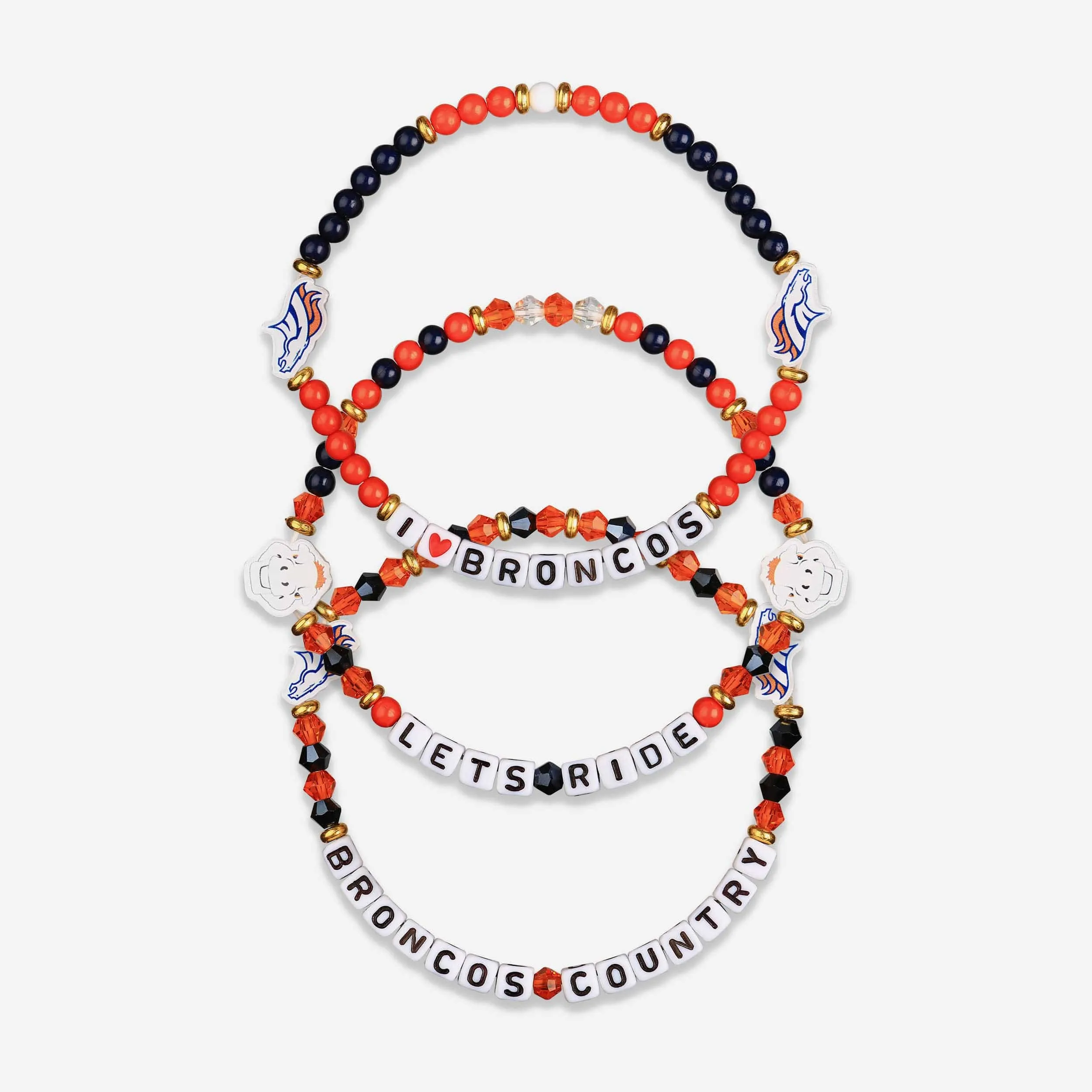 Denver Broncos 3 Pack Friendship Bracelet