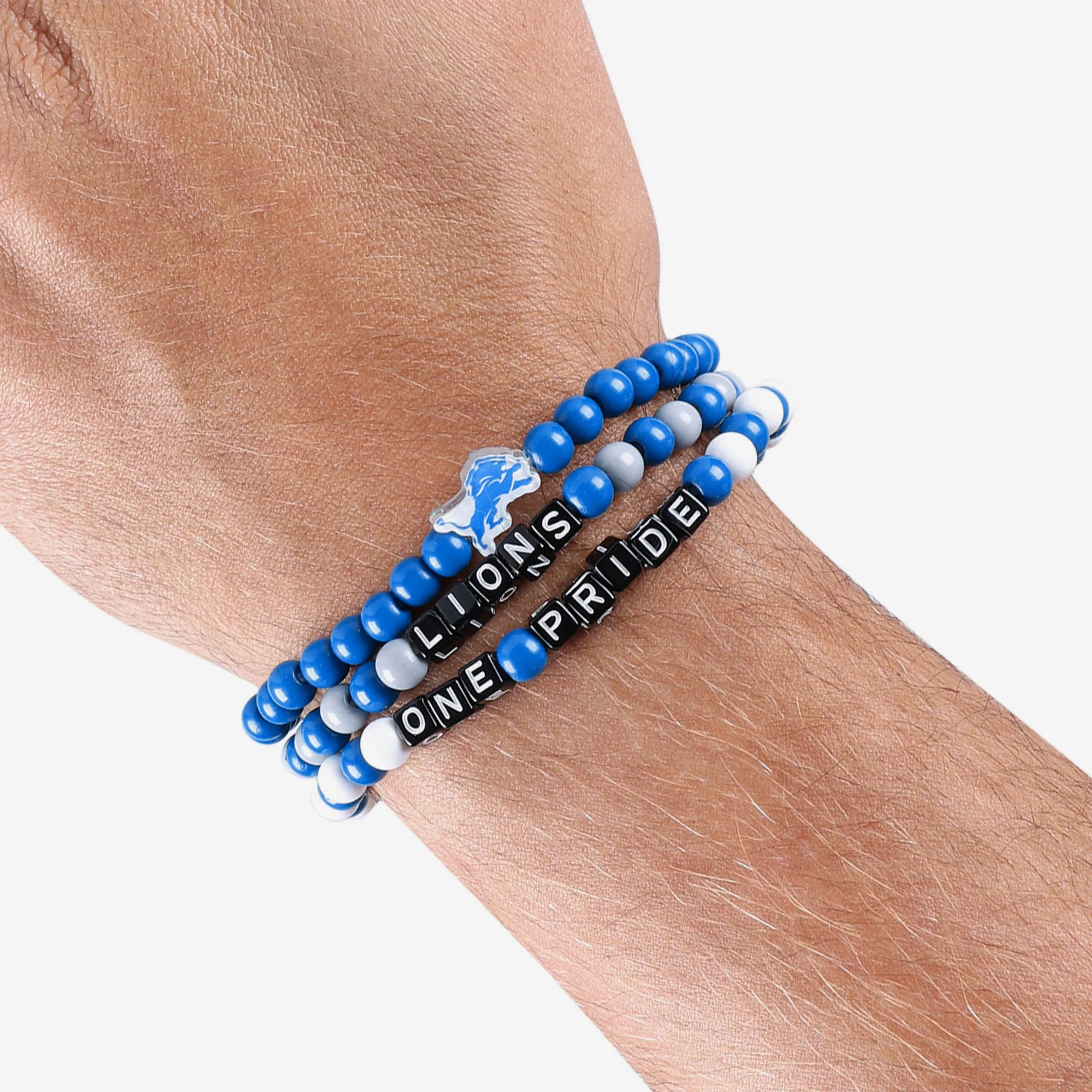 Detroit Lions 3 Pack Beaded Friendship Bracelet
