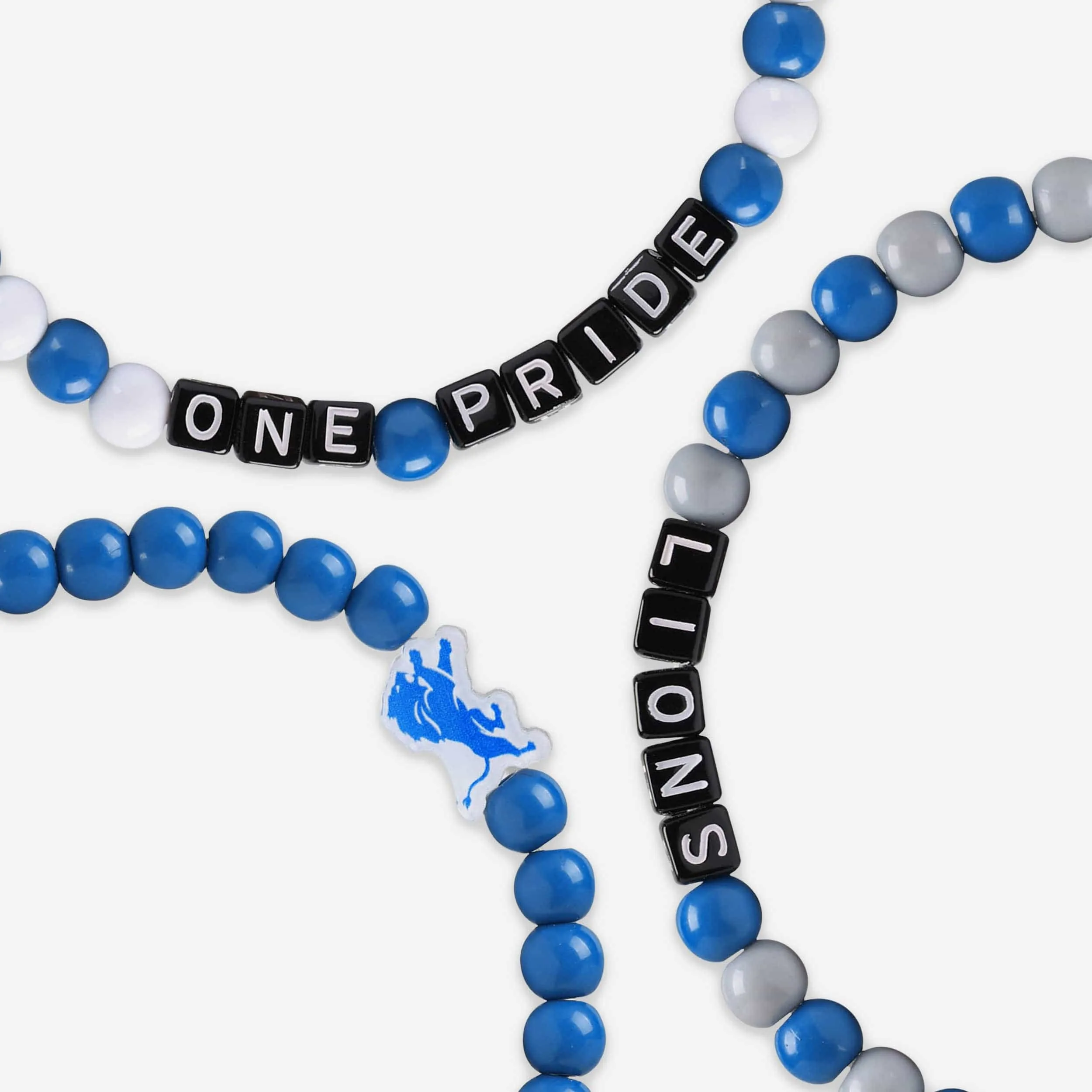 Detroit Lions 3 Pack Beaded Friendship Bracelet