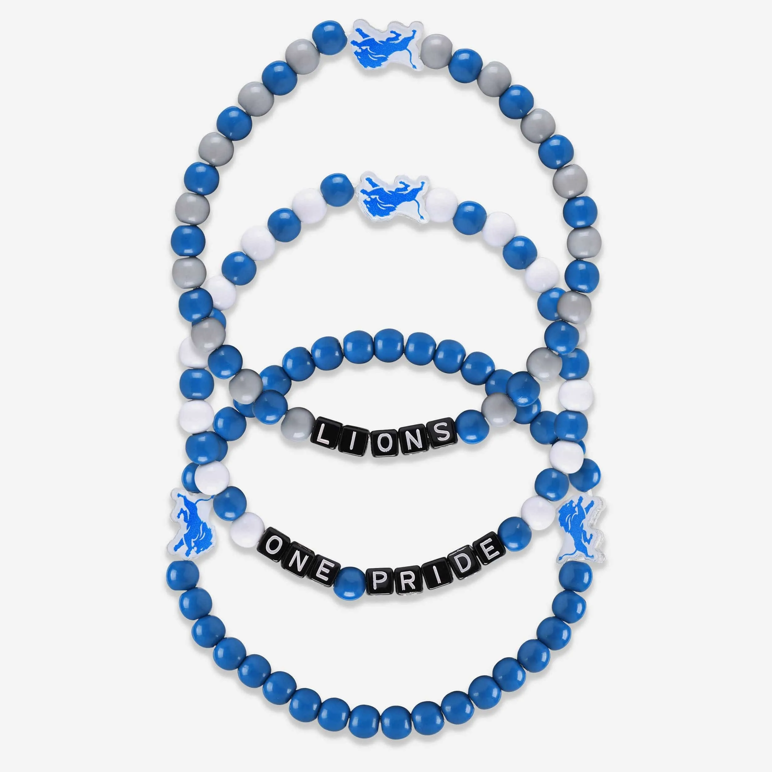Detroit Lions 3 Pack Beaded Friendship Bracelet
