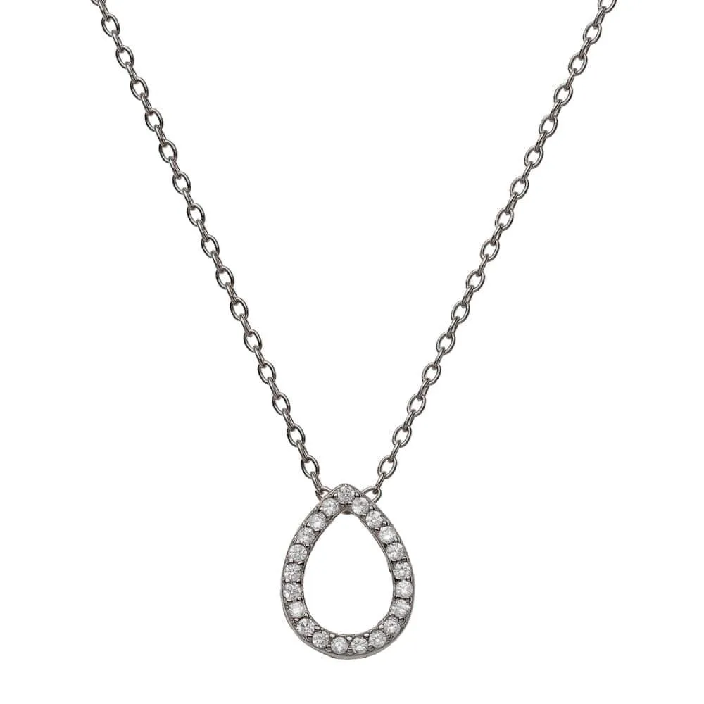 DEWDROP NECKLACE, BR STERLING SILVER