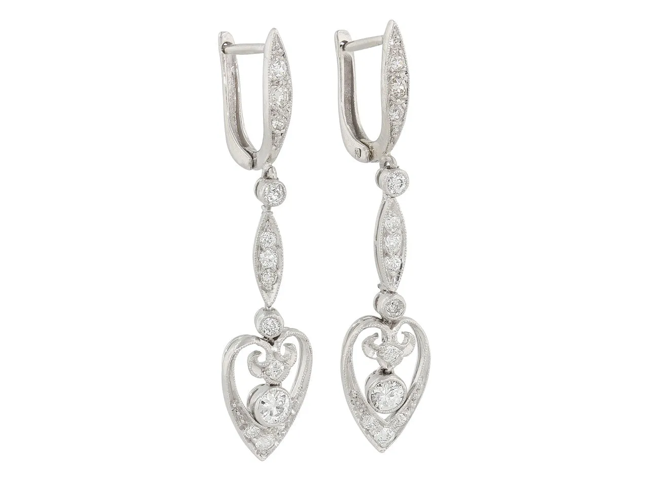 Diamond Dangle Earrings in Platinum