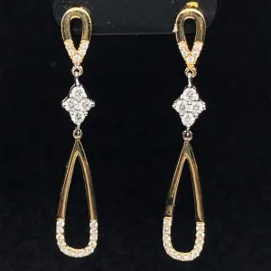 Diamond XOXO Hugs & Kisses Dangle Earrings in 18k Yellow Gold - (#15-HEDIA002101)