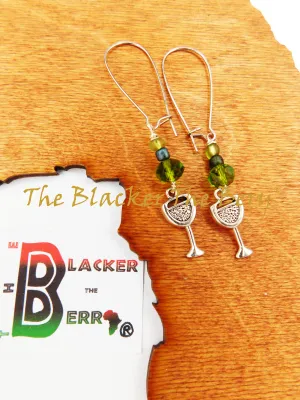 Drink Earrings Green Beaded Wine The Blacker The Berry®
