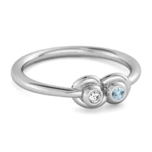 Dual Stone 0.10 Cts Blue Topaz 925 Sterling Silver Infinity Lovers Ring