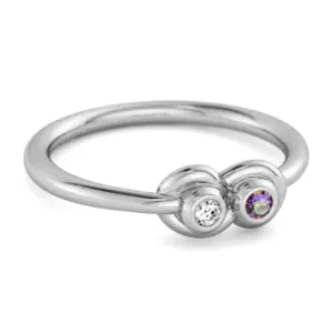 Dual Stone 0.10 Cts Mystic Topaz 925 Sterling Silver Infinity Lovers Ring