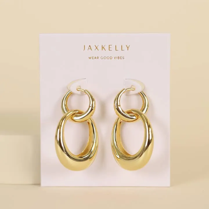 Earrings | Gold Hoop Coupled | JaxKelly