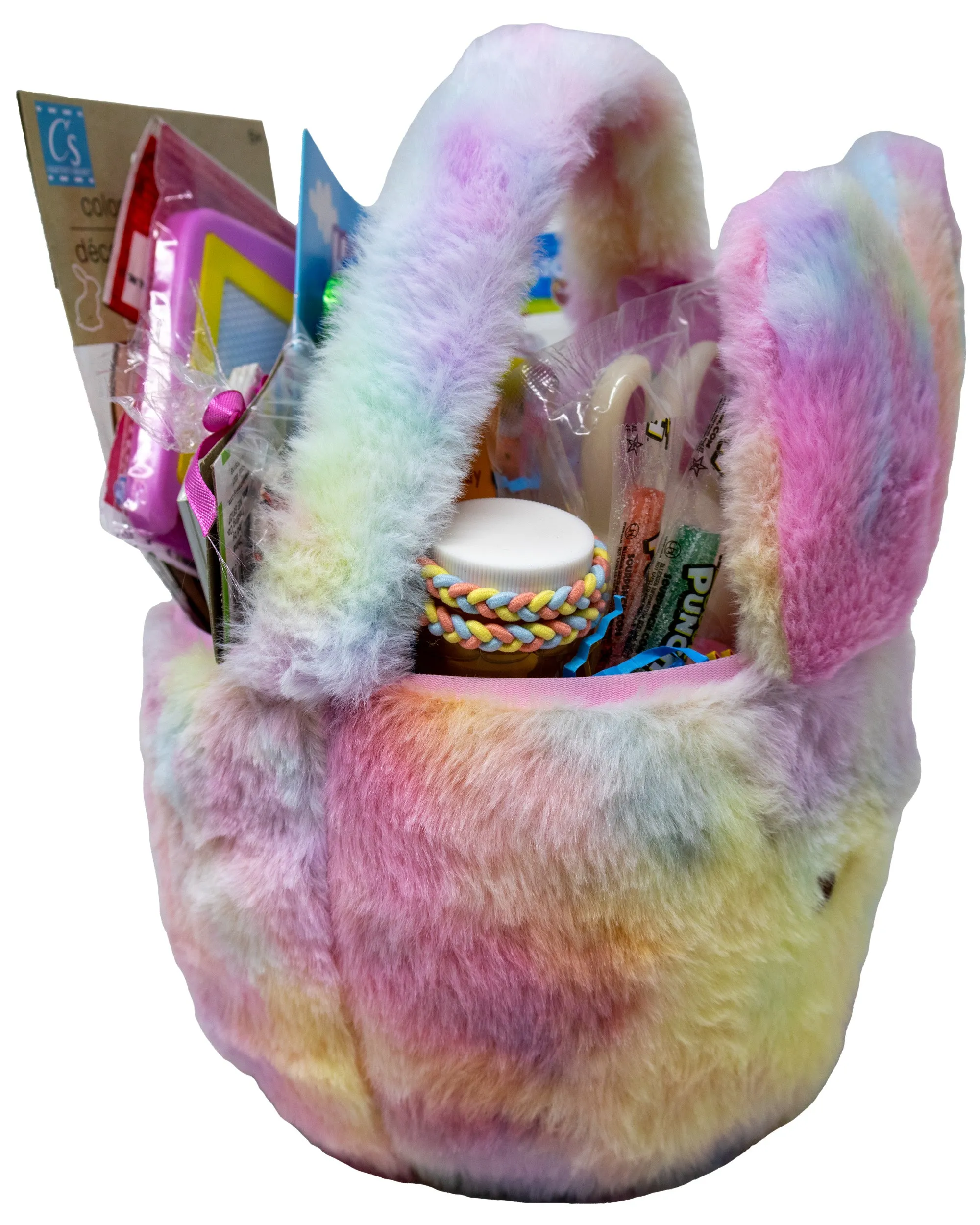 Easter Peeps Rainbow Pastel Bunny Basket for Kids | Prefilled Easter Baskets
