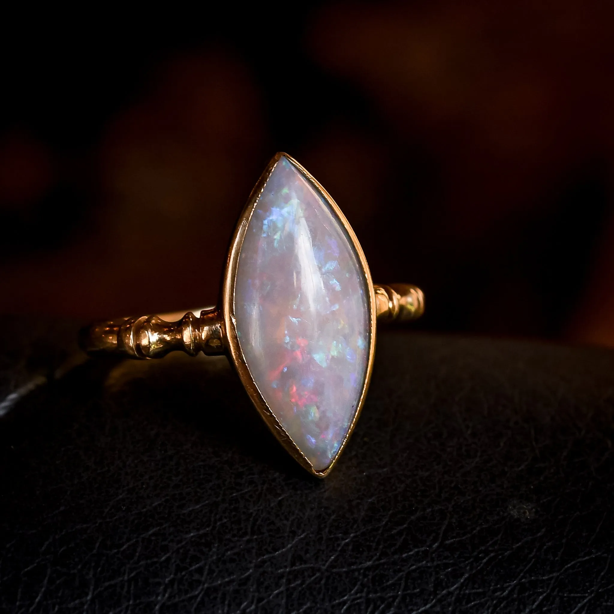 Edwardian Marquise Opal Solitaire Ring