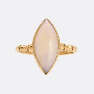 Edwardian Marquise Opal Solitaire Ring