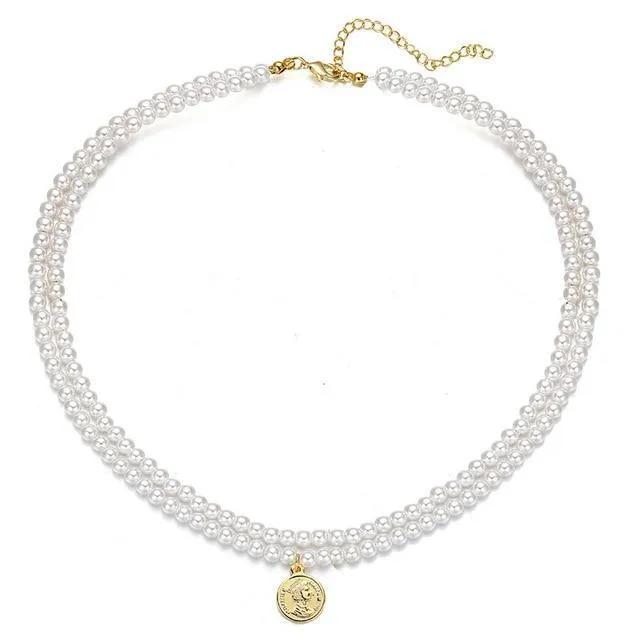 Elegant Flower Pearl Choker Necklace