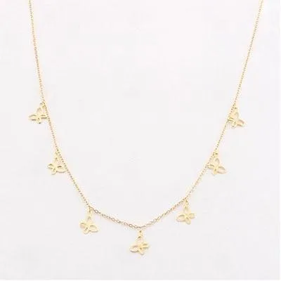 Elegant Non-Fading Luxury Stainless Steel Animal Butterfly Star Gold Necklace Amazing Women Choker Necklaces Pendants Femme Chain Jewelry Gifts