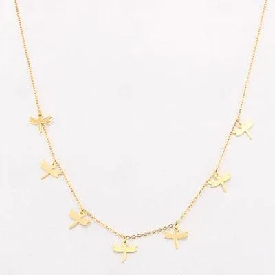 Elegant Non-Fading Luxury Stainless Steel Animal Butterfly Star Gold Necklace Amazing Women Choker Necklaces Pendants Femme Chain Jewelry Gifts