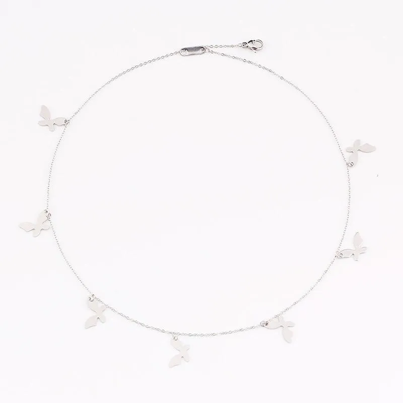 Elegant Non-Fading Luxury Stainless Steel Animal Butterfly Star Gold Necklace Amazing Women Choker Necklaces Pendants Femme Chain Jewelry Gifts