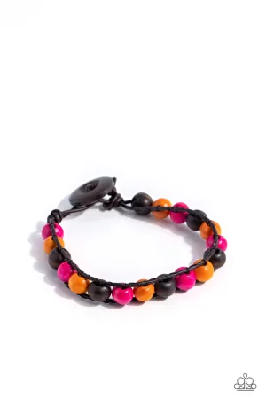 Epic Explorer - Multi - Wooden Bead Brown Cord Paparazzi Bracelet