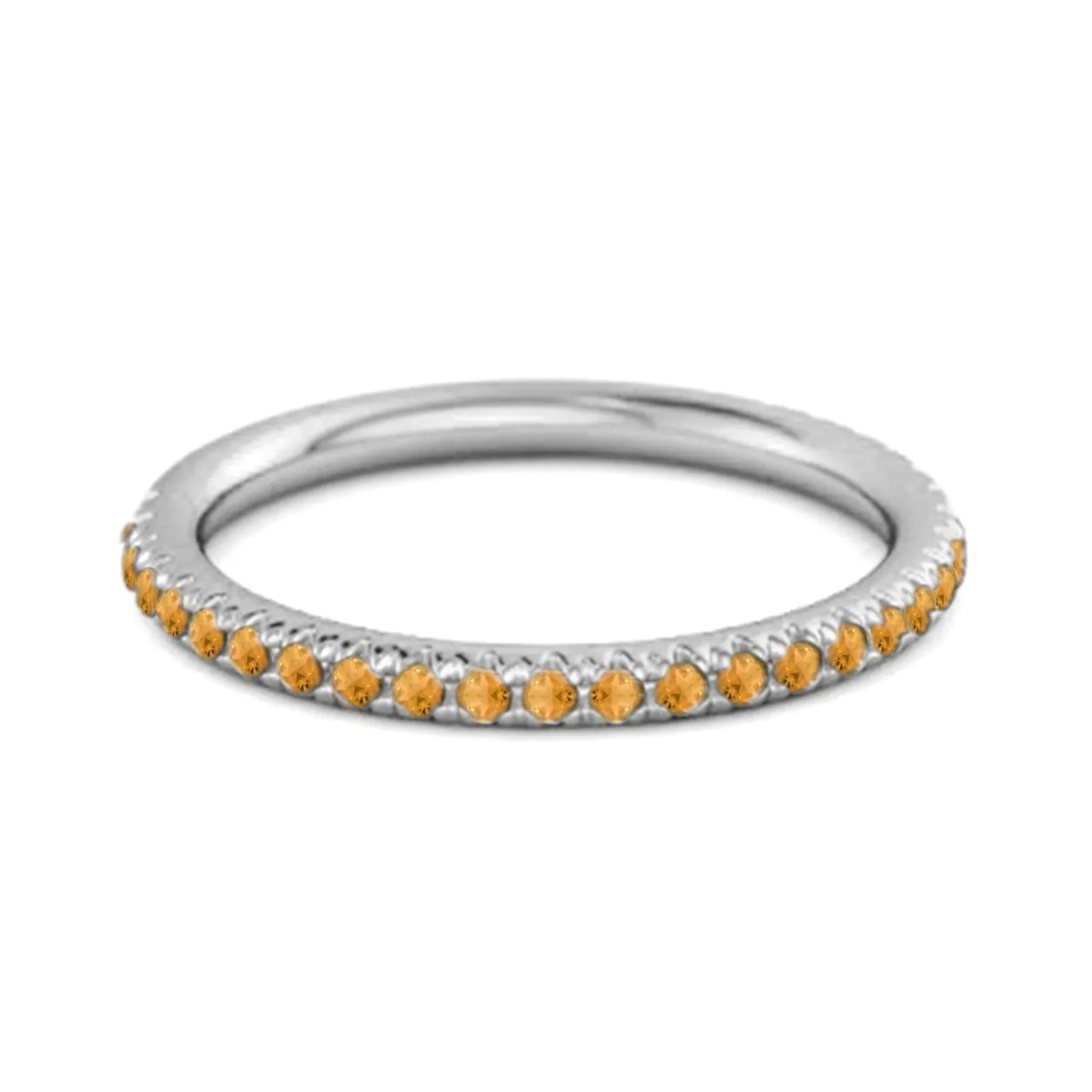 Eternity Collection Citrine Stackable Ring Gift Her 925 Silver